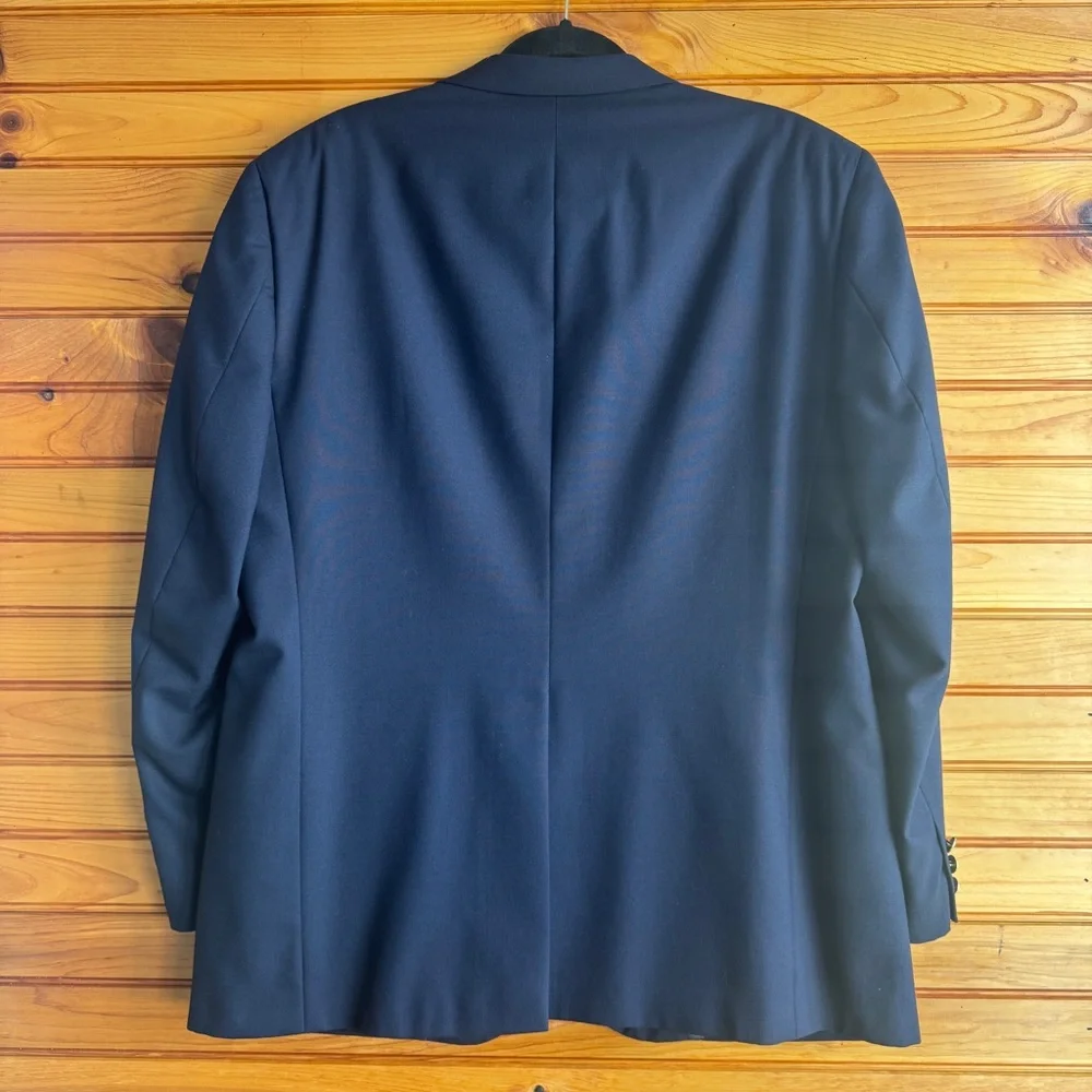Vintage Burberrys Navy Wool Blazer Gold Buttons Saks USA Sport Coat 44R